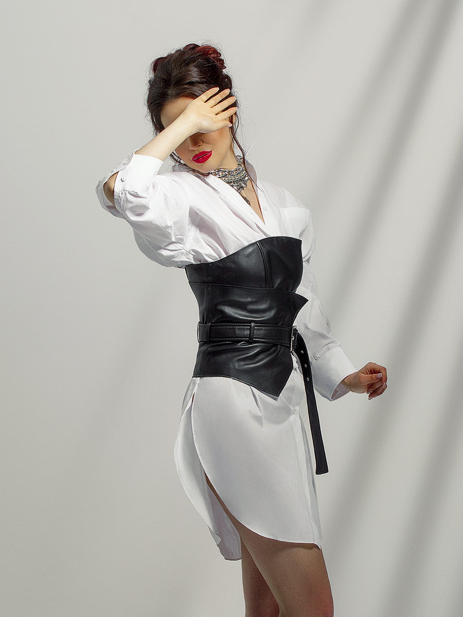 Кожен корсет с банели – Enigma Leather Boutique