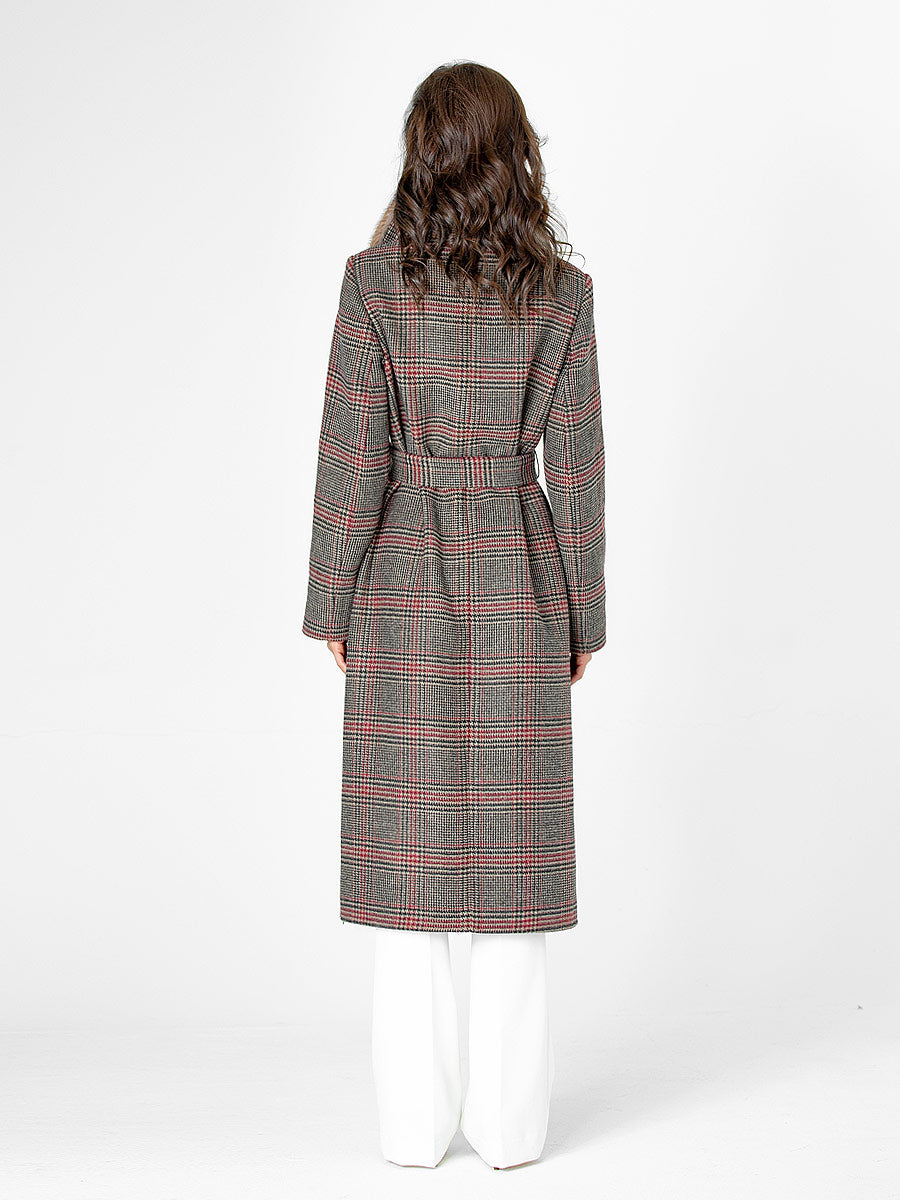 Soft cashmere coat, plaid wool trench coat