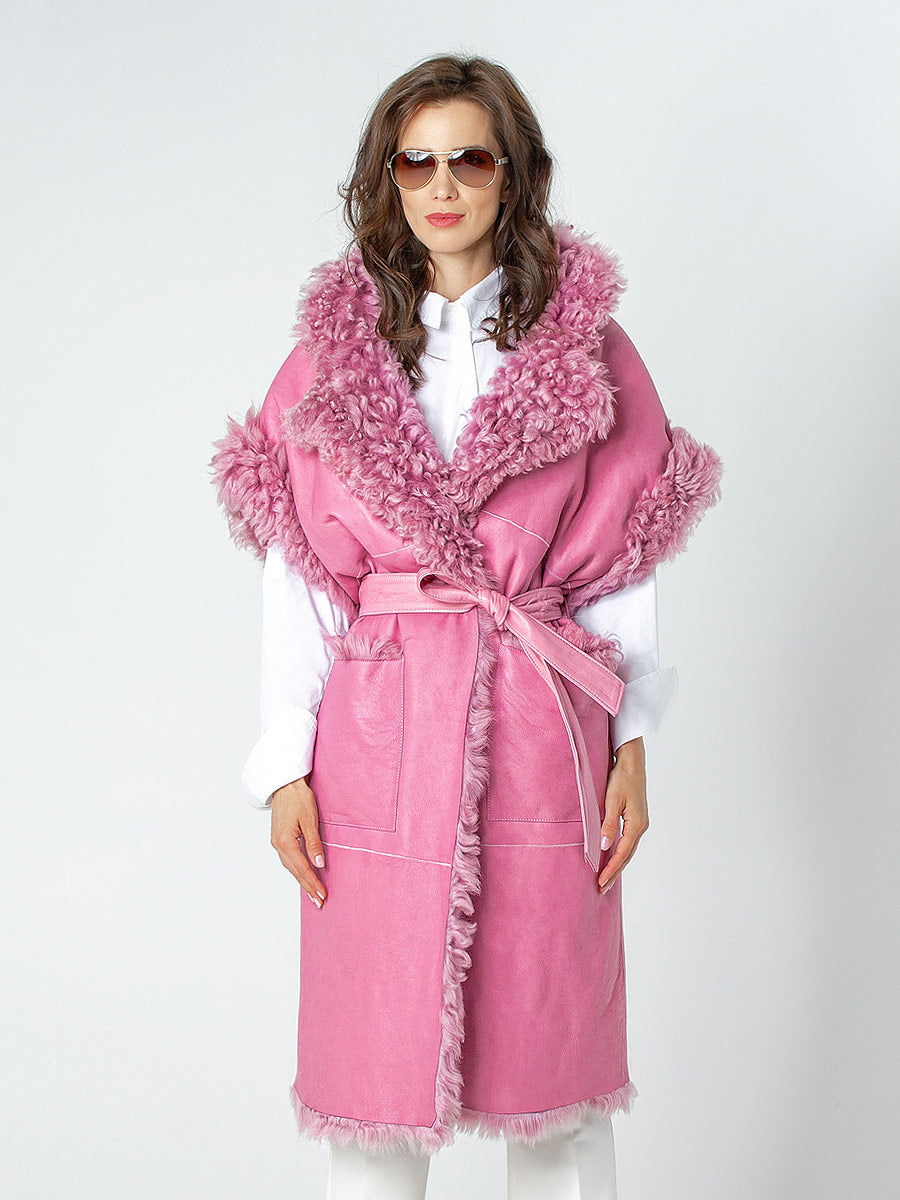 Pink fur vest