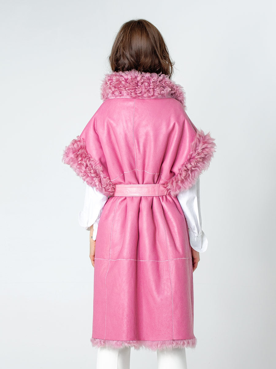 Pink fur vest